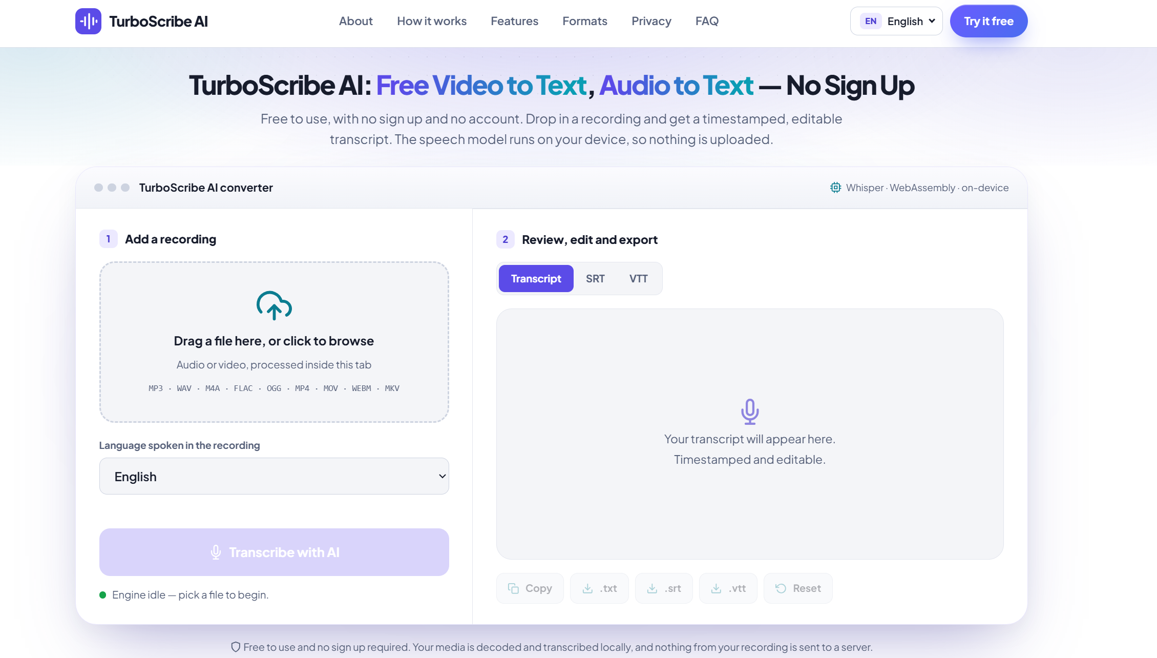 TurboScribe AI: Free Video to Text, Audio to Text – No Sign Up